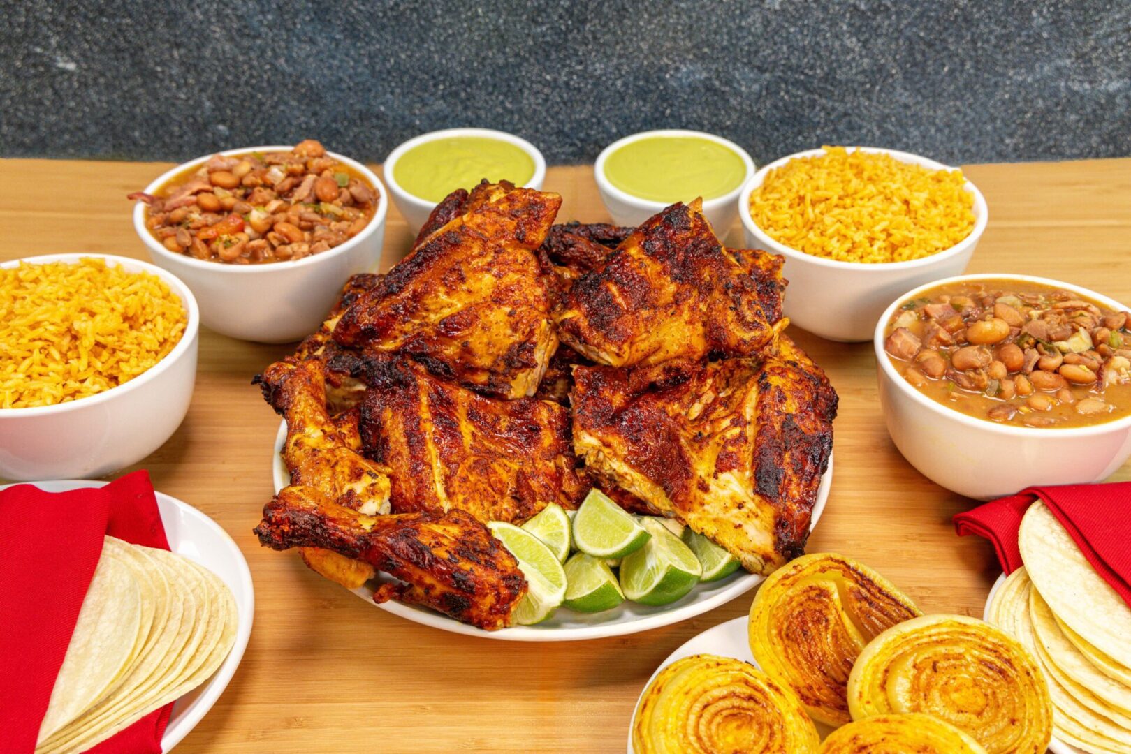 2 whole chickens with sides